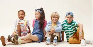 Kids smiling sitting